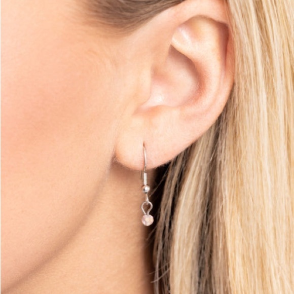 Paparazzi White-Collar Week - Pink with Earrings - Picture 5 of 6